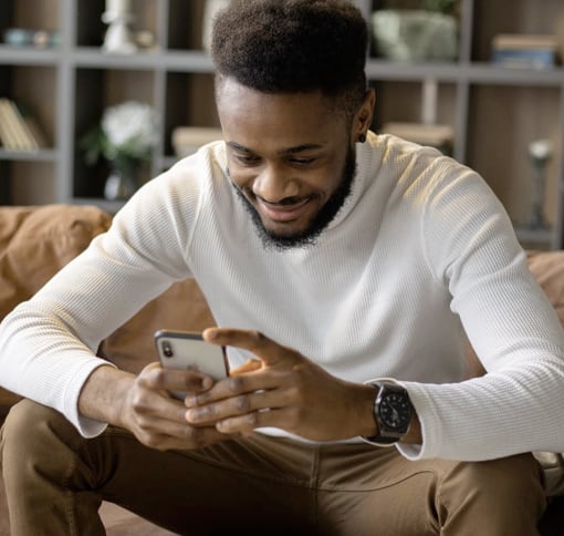 men texting on the phone